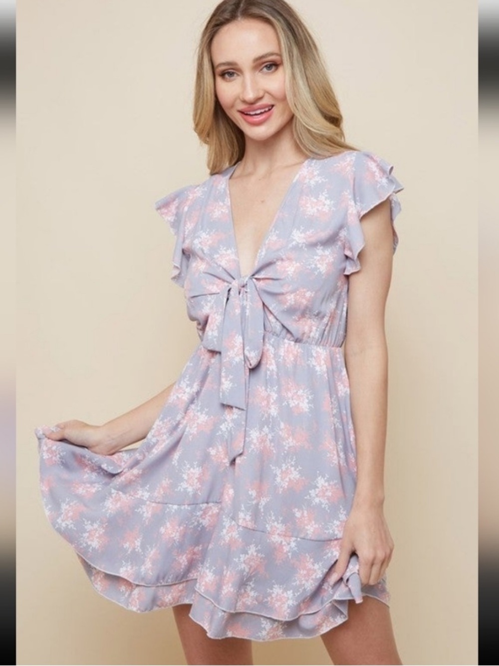Saints & Hearts | Floral Front Tie Dress